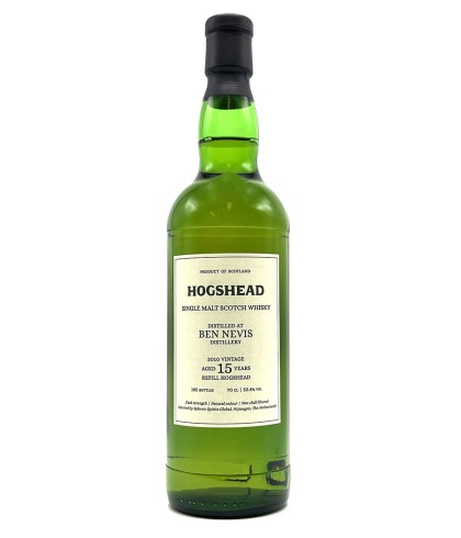 Fles Hogshead 15 Years Old Ben Nevis 2010, single malt whisky, op voorraad bij slijterij t Bockje in Bathmen