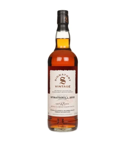 Fles Signatory Strathmill 2012, Schotse Speyside single malt, op voorraad bij slijterij t Bockje in Bathmen