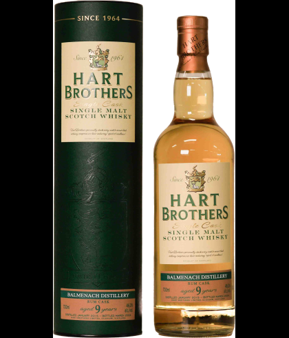 Fles Hart Brothers Balmenach 9 Years Old Rum Cask, single malt whisky, op voorraad bij slijterij t Bockje in Bathmen