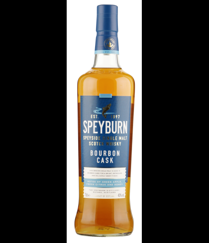 Fles Speyburn Bourbon Cask, Speyside single malt whisky uit Rothes, op voorraad bij slijterij t Bockje in Bathmen