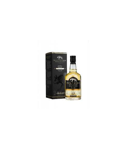 Fles Wolfburn First Release 3 Years Old, Schotse single malt whisky uit Thurso, op voorraad bij slijterij t Bockje in Bathmen