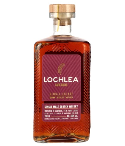 Fles Lowland single malt van Lochlea, op voorraad bij slijterij t Bockje in Bathmen