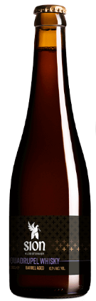 Fles Sion Barrel Aged Quadrupel Whisky, bier van Sion, op voorraad bij slijterij t Bockje in Bathmen