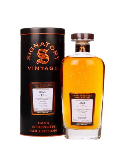 Fles Signatory Cask Strength Collection Ledaig 17 Years Old, enkel vat gebotteld door Signatory Vintage, op voorraad bij slijterij t Bockje in Bathmen