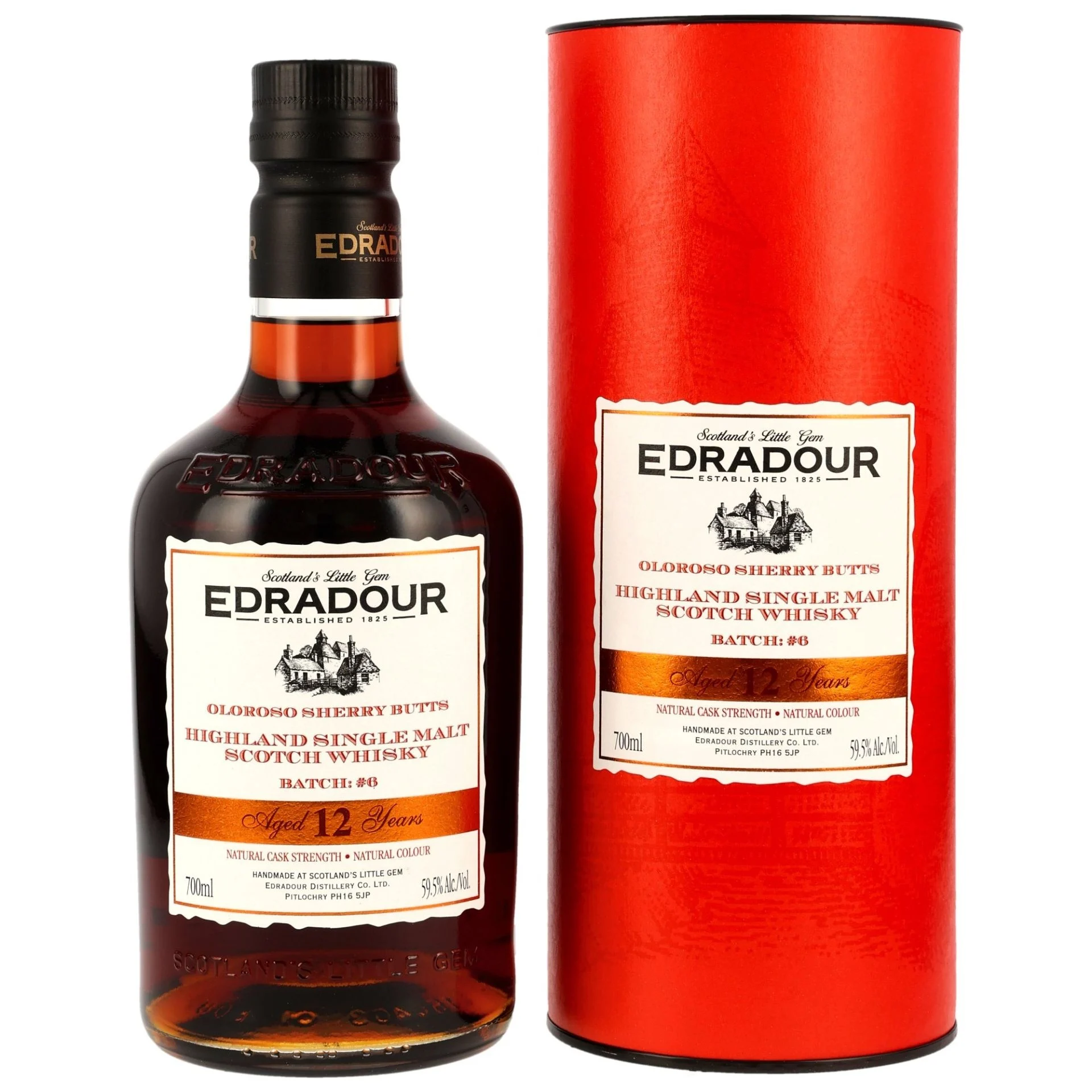 Fles Edradour 2012 Oloroso Cask Strength Batch 6, single malt whisky, op voorraad bij slijterij t Bockje in Bathmen