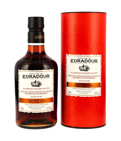 Fles Edradour 2012 Oloroso Cask Strength Batch 6, single malt whisky, op voorraad bij slijterij t Bockje in Bathmen