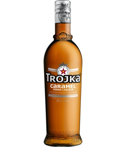 Wodka Trojka Caramel van Trojka, bij slijterij ’t Bockje in Bathmen