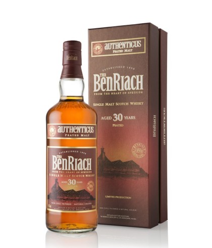 Fles Benriach 30 Years Old Authenticus Peated, single malt whisky, op voorraad bij slijterij t Bockje in Bathmen