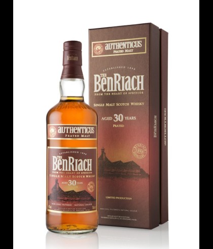 Fles Benriach 30 Years Old Authenticus Peated, single malt whisky, op voorraad bij slijterij t Bockje in Bathmen