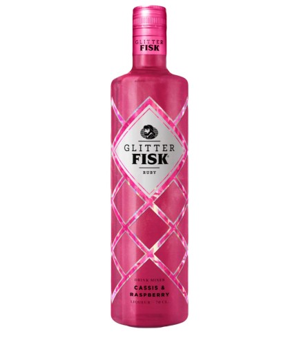 Likeur Fisk Glitter Ruby Cassis & Raspberry van Fisk, bij slijterij ’t Bockje in Bathmen