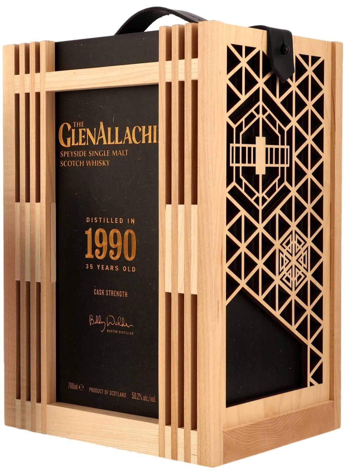 Fles GlenAllachie 1990 35 Years Old, single malt whisky, op voorraad bij slijterij t Bockje in Bathmen
