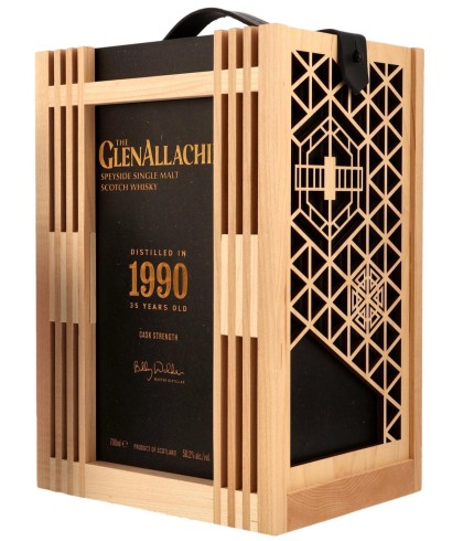 Fles GlenAllachie 1990 35 Years Old, single malt whisky, op voorraad bij slijterij t Bockje in Bathmen