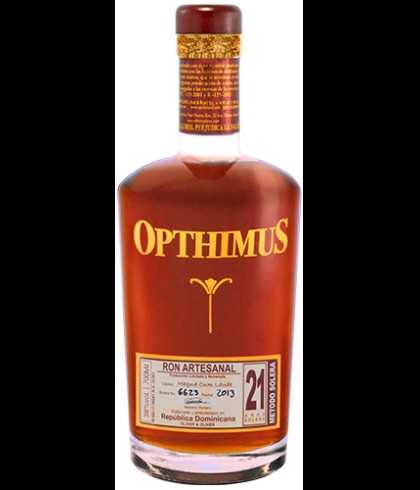 Fles Opthimus 21Y, rum, op voorraad bij slijterij t Bockje in Bathmen