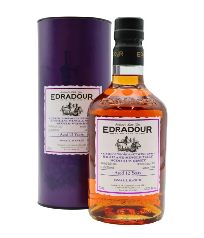 Fles Edradour 2012 Bordeaux Wine Cask, single malt whisky, op voorraad bij slijterij t Bockje in Bathmen