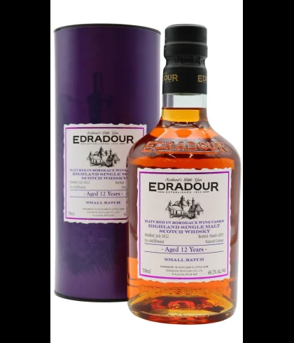 Fles Edradour 2012 Bordeaux Wine Cask, single malt whisky, op voorraad bij slijterij t Bockje in Bathmen