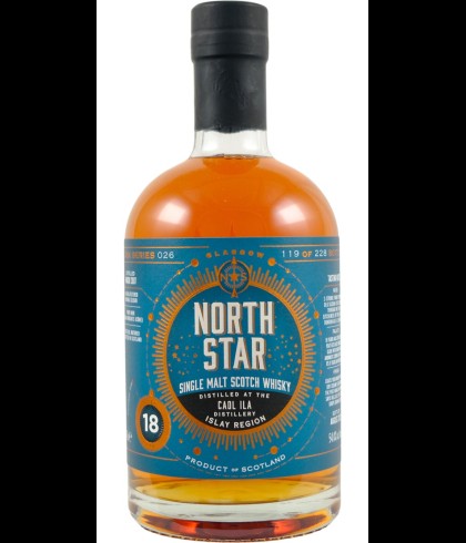Fles North Star Caol Ila 18 Years Old, Schotse whisky van bottelaar North Star Spirits, op voorraad bij slijterij t Bockje in Bathmen