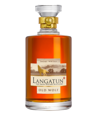 Fles Zwitserse whisky van Langatun, op voorraad bij slijterij t Bockje in Bathmen