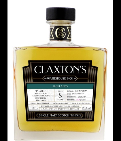 Fles Claxton&rsquo;s Warehouse No.1 Ardnamurchan 8 Years Old, single malt whisky, op voorraad bij slijterij t Bockje in Bathmen