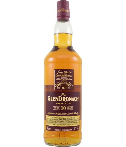 Fles GlenDronach The Forgue 10 Years Old, single malt whisky, op voorraad bij slijterij t Bockje in Bathmen
