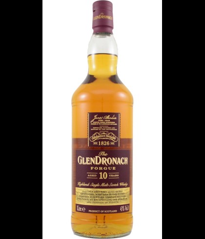 Fles GlenDronach The Forgue 10 Years Old, single malt whisky, op voorraad bij slijterij t Bockje in Bathmen