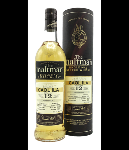 Fles The Maltman Caol Ila 12 Years Old 2007, enkel vat gebotteld door The Maltman uit Glasgow, op voorraad bij slijterij t Bockje in Bathmen