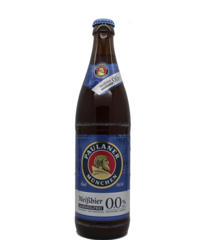 Paulaner Hefe Weizen Alcoholvrij 0,0, bier op voorraad bij slijterij t Bockje in Bathmen