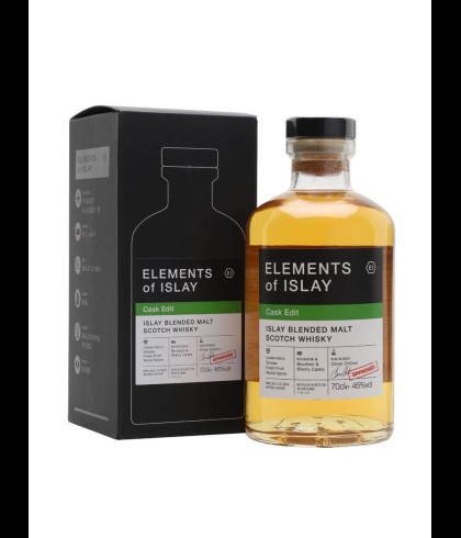 Fles Elements of Islay Cask Edit, single malt whisky, op voorraad bij slijterij t Bockje in Bathmen