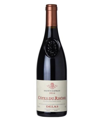 Fles Delas Frères Cotes du Rhone - Saint Esprit Rouge, wijn op voorraad bij slijterij t Bockje in Bathmen