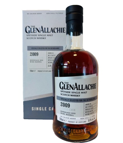 Fles GlenAllachie 2009 15Y Single Cask Bordeaux, single malt whisky, op voorraad bij slijterij t Bockje in Bathmen