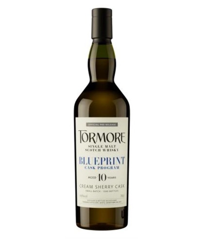 Fles Tormore Blueprint Cream Sherry 10 Years Old, whisky, op voorraad bij slijterij ’t Bockje in Bathmen