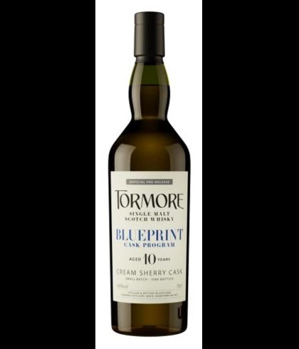 Fles Tormore Blueprint Cream Sherry 10 Years Old, whisky, op voorraad bij slijterij ’t Bockje in Bathmen