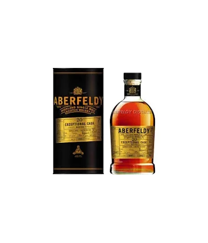 Fles Aberfeldy 20 Years Old, Highland single malt whisky, op voorraad bij slijterij t Bockje in Bathmen