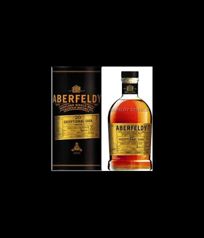 Fles Aberfeldy 20 Years Old, Highland single malt whisky, op voorraad bij slijterij t Bockje in Bathmen