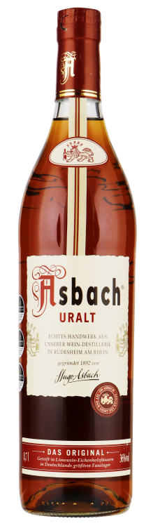 Brandy Asbach Uralt Weinbrand van Asbach, op voorraad bij slijterij ’t Bockje in Bathmen
