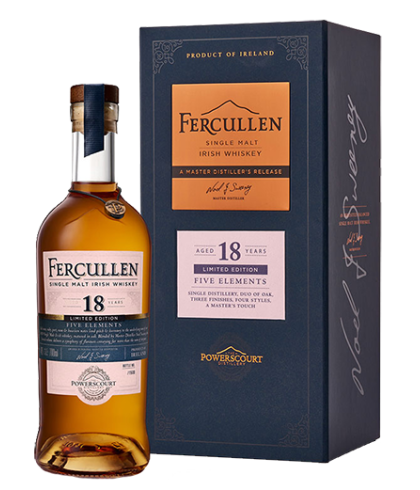 Fles Fercullen 18 Years Old Five Elements, single malt whisky, op voorraad bij slijterij t Bockje in Bathmen