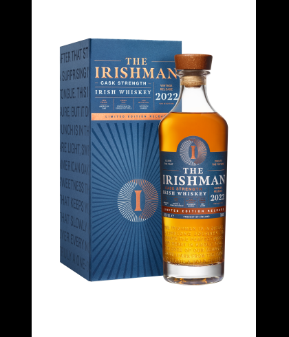 Fles The Irishman Cask Strength Vintage Release 2022, Ierse whiskey van Walsh Whiskey uit Carlow, op voorraad bij slijterij t Bockje in Bathmen