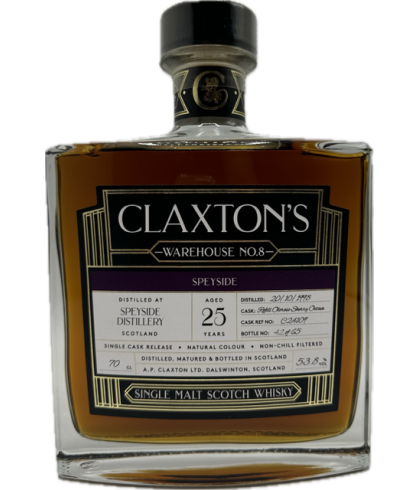 Fles Warehouse No.8 Speyside 25 Years Old 1998, single malt whisky, op voorraad bij slijterij t Bockje in Bathmen