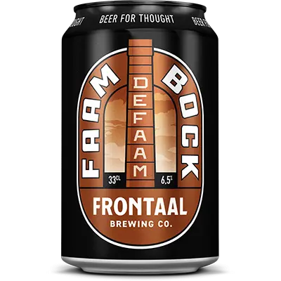 Fles Frontaal Faam Bock, bier van Frontaal, bij slijterij ’t Bockje in Bathmen