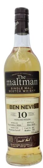 Fles The Maltman Ben Nevis 10Y 2014 #107, single malt whisky, op voorraad bij slijterij t Bockje in Bathmen