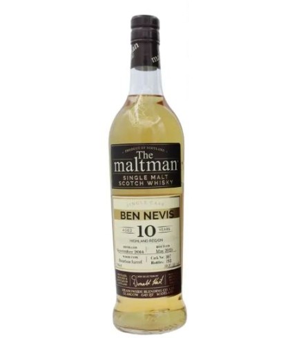 Fles The Maltman Ben Nevis 10Y 2014 #107, single malt whisky, op voorraad bij slijterij t Bockje in Bathmen