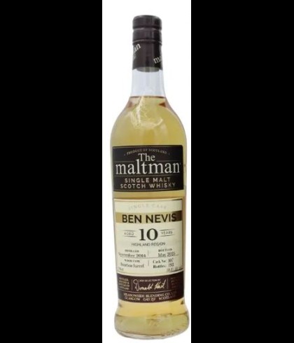 Fles The Maltman Ben Nevis 10Y 2014 #107, single malt whisky, op voorraad bij slijterij t Bockje in Bathmen