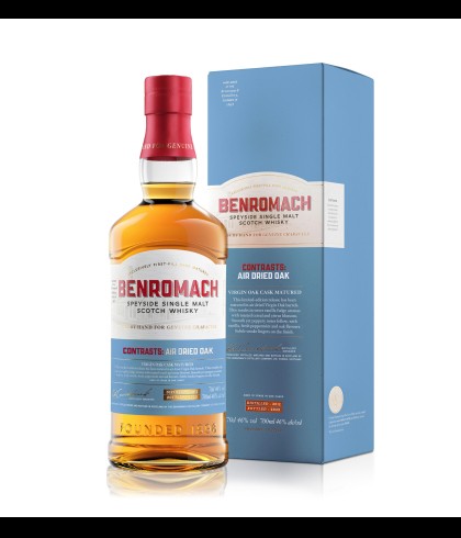 Fles Benromach Contrasts: Air Dried Oak, single malt whisky, op voorraad bij slijterij t Bockje in Bathmen