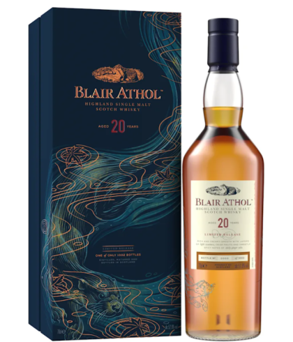 Fles Blair Athol 20 Years Old 2025, single malt whisky, op voorraad bij slijterij t Bockje in Bathmen