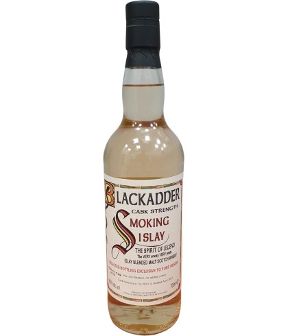 Fles Blackadder Smoking Islay 10 Years Old, single malt whisky, op voorraad bij slijterij t Bockje in Bathmen