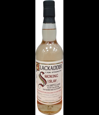 Fles Blackadder Smoking Islay 10 Years Old, single malt whisky, op voorraad bij slijterij t Bockje in Bathmen
