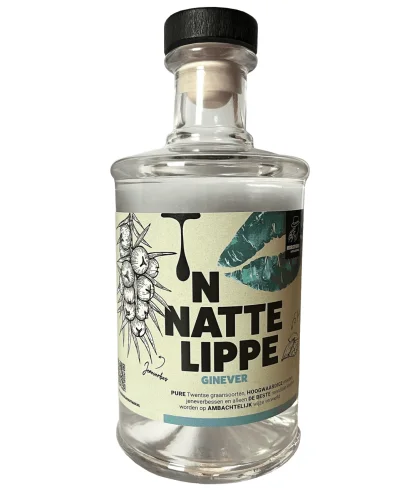 Fles Horstman 'N Natte Lippe Ginever, jenever van Horstman, bij slijterij t Bockje in Bathmen