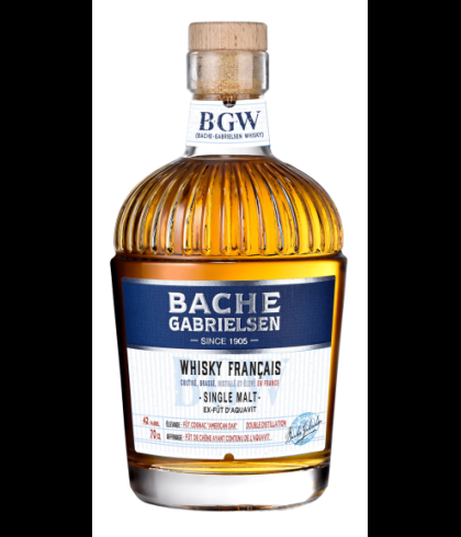 Fles Bache Gabrielsen Whisky Français Aquavit Cask Finish, whisky, op voorraad bij slijterij t Bockje in Bathmen