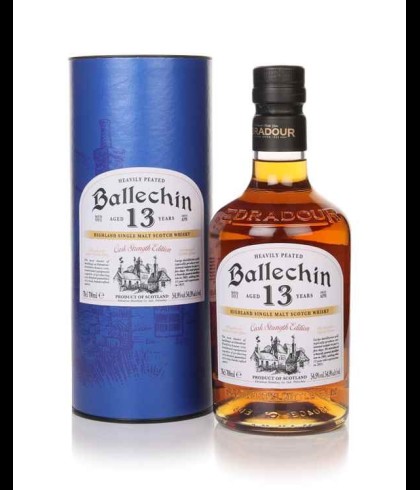 Fles Ballechin 13 Years Old Cask Strength, single malt whisky, op voorraad bij slijterij t Bockje in Bathmen