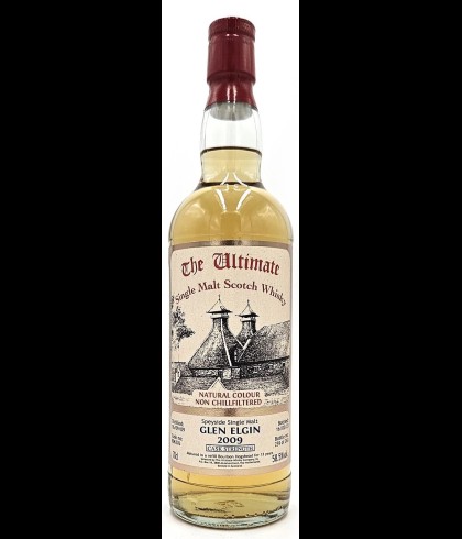 Fles The Ultimate Glen Elgin 2009 Cask Strength, enkel vat gebotteld door The Ultimate uit Amersfoort, op voorraad bij slijterij t Bockje in Bathmen