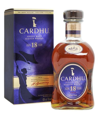 Fles Cardhu 18 Years Old, single malt whisky, op voorraad bij slijterij t Bockje in Bathmen